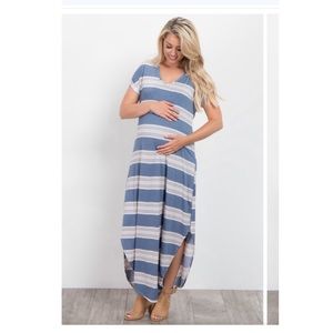 Maxi Striped Maternity Dress